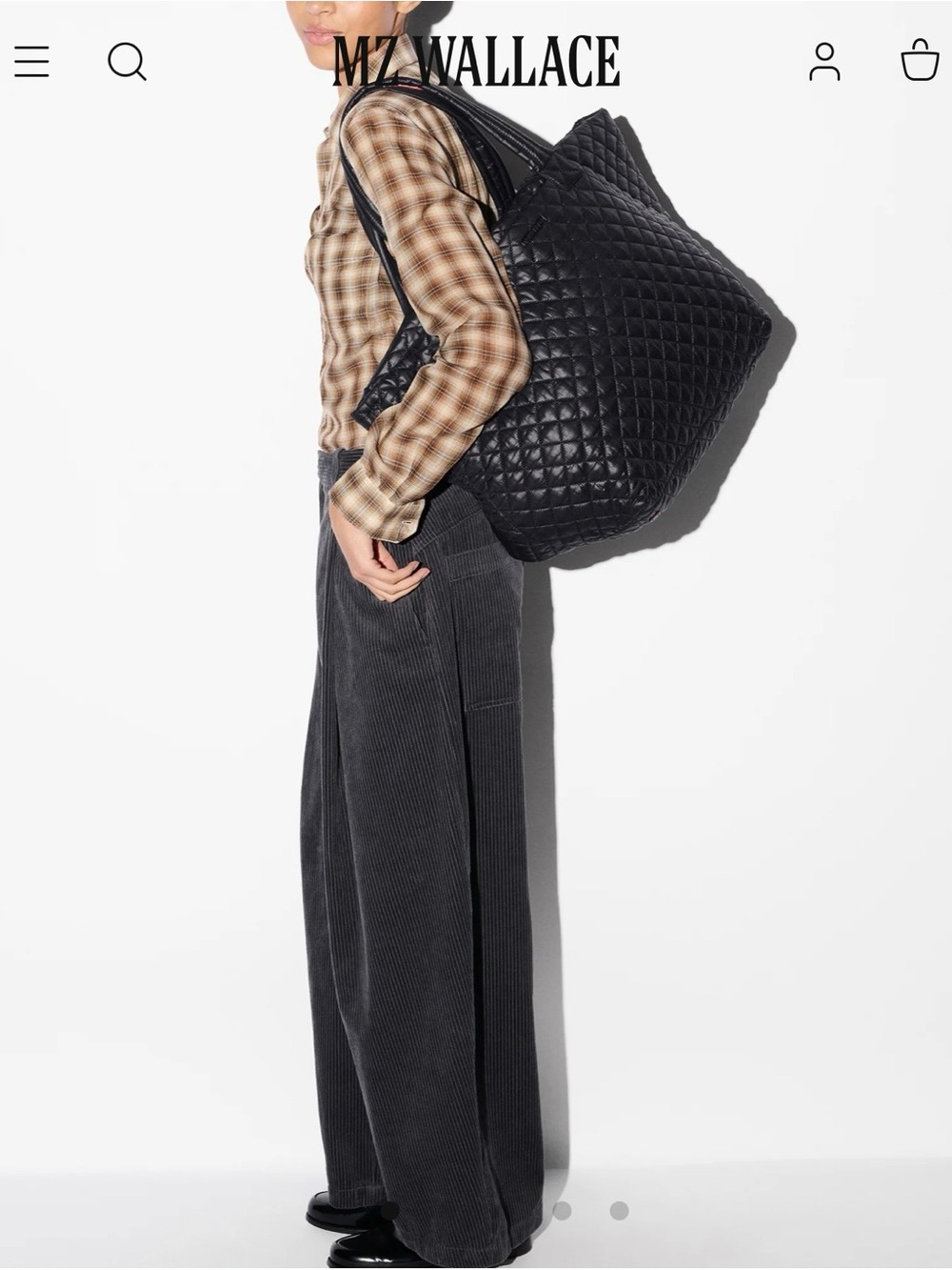 MZ Wallace Black Quilted Travel Tote with Adjustable Strap - Picture 2 of 5